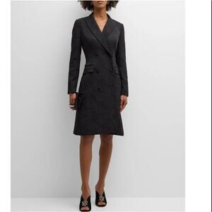NEW Rickie Freeman for Teri Jon Double-Breasted Jacquard Coat Dress Size: 2